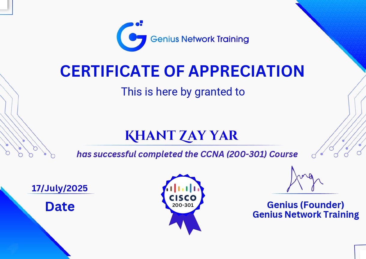 CISCO CCNA Certificate